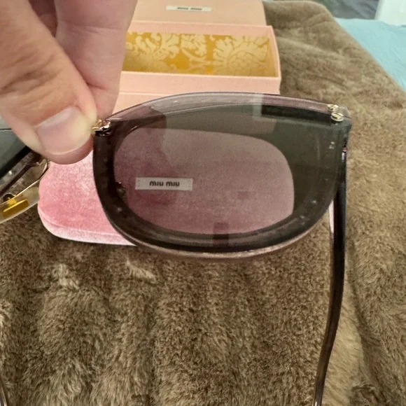 Miu Miu MU03TS Pink Purple Glitter Sunglasses - Picture 8 of 11